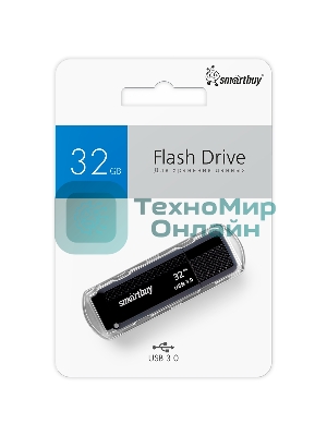 Флешка USB Smartbuy Dock black (SB32GbDK-K3), 32Gb, USB 3.0, R/W 45/12, черный