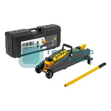 Домкрат гидравлический подкатной Denzel 2т, 135-385 мм, в пласт. кейсе