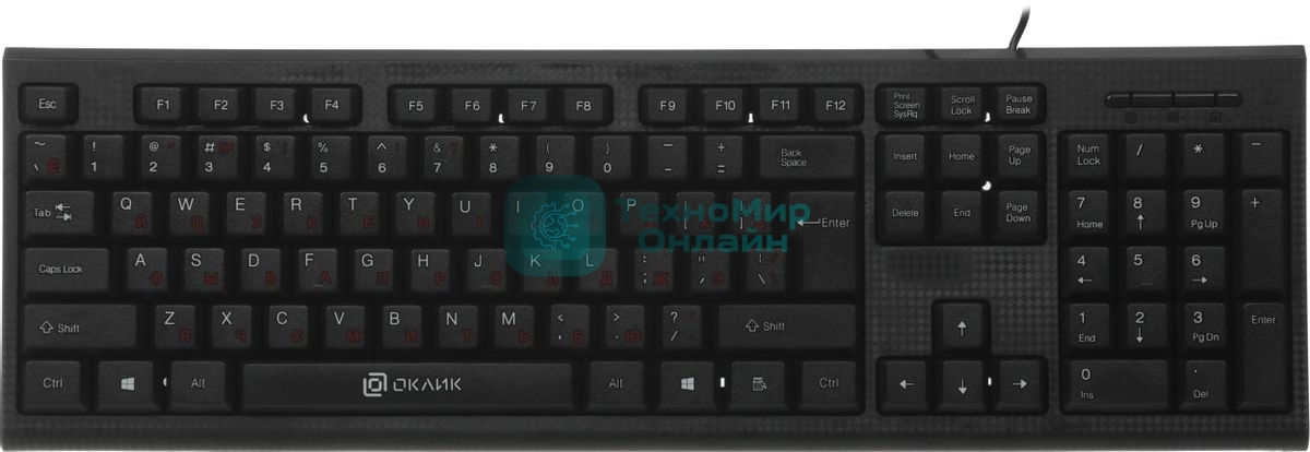 Клавиатура проводная Oklick 120M, USB, черный