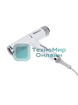 Фен SAKURA SA-4051W белый/серый, 1600 Вт, компактный