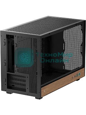 Корпус DeepCool CH260 Wood, Micro-Tower, чёрный