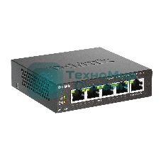 Коммутатор D-Link DGS-1005P/B3A, 5×1 Гбит/с, неуправляемый
