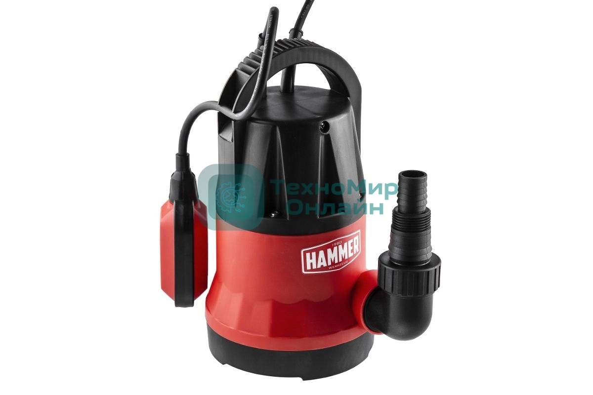 Насос дренажный Hammer NAP250CD 250Вт, 6000л/ч, высота 6м, глубина 7м