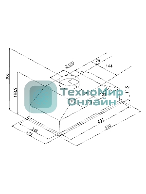 Вытяжка кухонная Krona KATE 600 GLASS BLACK PB K