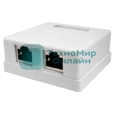 Розетка компьютерная Suprlan 10-0308-1 наклад. RJ45 2 кат. 5E FTP белый