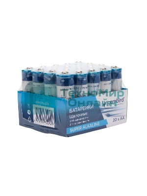 Батарейки щелочные/алкалиновые Gembird Gb-LR6-20B, тип AA, 20шт, коробка