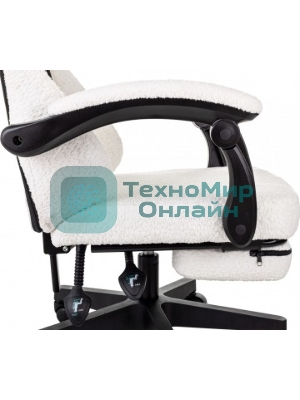 Кресло Knight Lord/F Camby 01 молочный, ткань, подголовник, подставка для ног