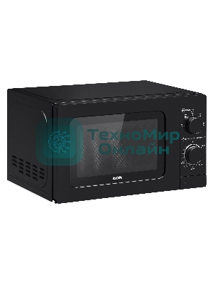 Микроволновая печь BBK 20MWS-717M/B черный, 20 л, 700 Вт, переключатели - поворотный механизм
