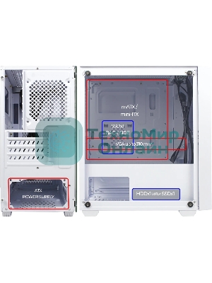 Компьютерный корпус Ginzzu CL540 белый mATX