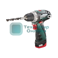 Дрель-шуруповерт Metabo PowerMaxx BS 600080500, 12 В, 2 Ач, 34 Нм, щеточный