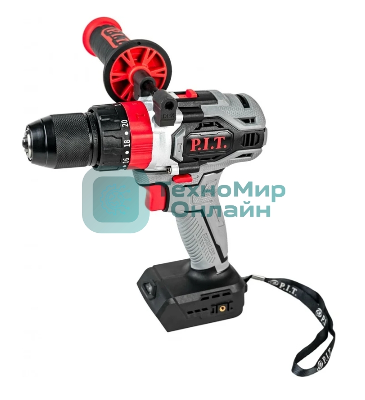 Дрель-шуруповерт P.I.T. PSB20H-13C/1, 20 В, 2 Ач, 35Нм, бесщеточный