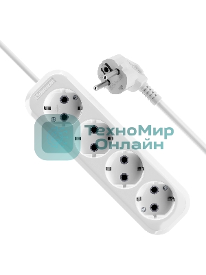 Удлинитель с заземлением Defender R340 16 А, 3 м, заземление