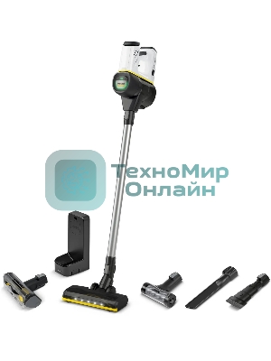 Пылесос вертикальный Karcher VC 6 Cordless серебристый/белый, питание от аккумулятора, 250 Вт, уборка сухая, пылесборник 0.8 л, работа от АКБ max 50 мин.