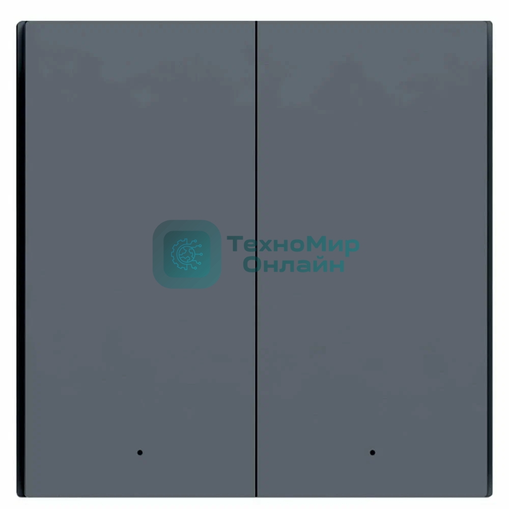 Выключатель двухклавишный без нейтрали Aqara Smart Wall Switch H1 EU (WS-EUK02 graphite) 