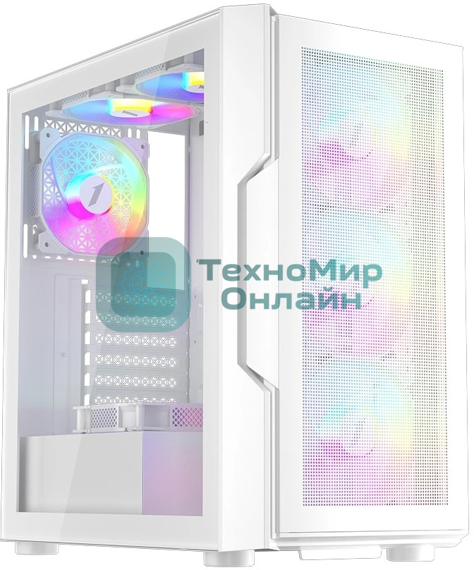 Компьютерный корпус 1STPLAYER TRILOBITE T7-P белый, ATX, 4x120мм LED fans