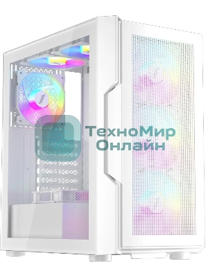 Компьютерный корпус 1STPLAYER TRILOBITE T7-P белый, ATX, 4x120мм LED fans