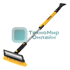 Щетка-сметка для снега со скребком Denzel, телескоп, поворотная голова, водосгон, 900-1200 мм 55308
