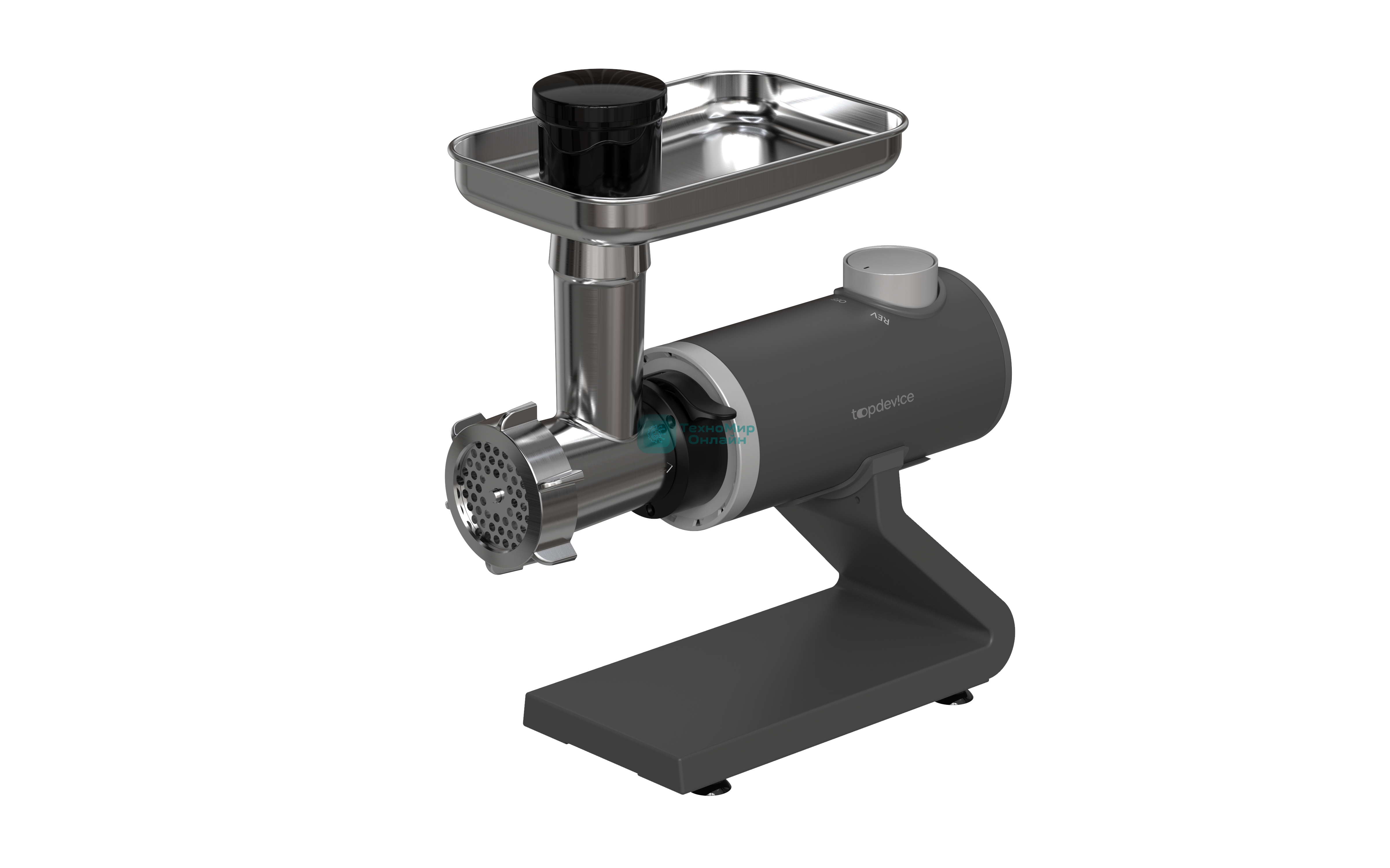 Мясорубка электрическая Topdevice TDMG100 графитовый, 2000 Вт, 3 кг/мин, реверс, насадки - 7