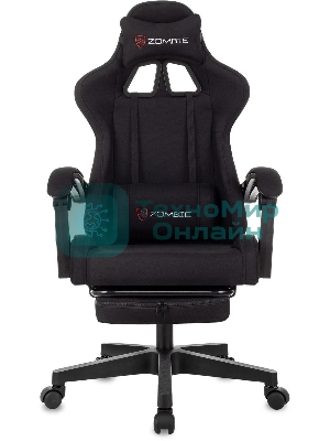 Кресло Zombie Shadow черный, экокожа, 120 кг, механизм качания, подставка для ног