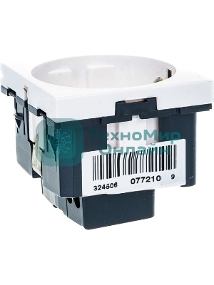 Механизм розетки 1-м СП Mosaic New 2мод. с заземл. бел. Leg 077210