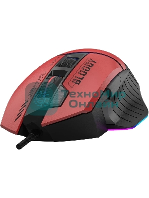 Мышь проводная A4Tech Bloody W95 Max Sports красный/черный оптическая (12000dpi) USB (10but)