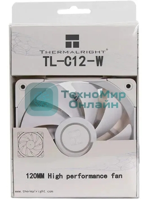 Вентилятор для корпуса Thermalright TL-C12-W белый 4-pin 25.6dB 135gr Ret