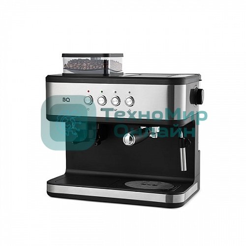 Кофейная станция BQ CM1003 сталь/черный, исп. кофе - зерновой/молотый, 1.5 л, 1150 Вт. 15 бар