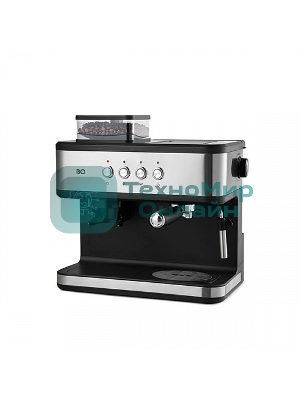 Кофейная станция BQ CM1003 сталь/черный, исп. кофе - зерновой/молотый, 1.5 л, 1150 Вт. 15 бар