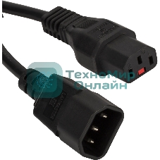 Шнур питания Lanmaster LAN-PP13L/14-5.0-BK C13-С14 проводник.:3x0.75мм2 5м 220В 10А черный