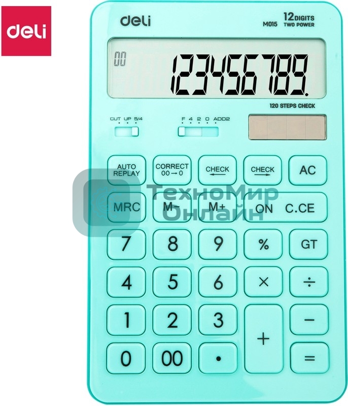 Калькулятор настольный Deli Touch EM01531 голубой 12-разр.