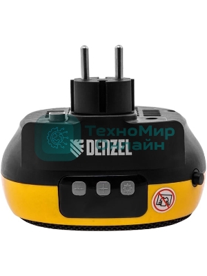 Тепловентилятор керамический Denzel DTFC-700 портативный, черный/желтый, 700 Вт, 10 м2, цифровой термостат