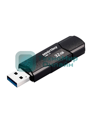 Флешка USB SmartBuy CLUE black (SB32GbCLU-K3), 32Gb, USB 3.0/3.1, R/W 70/25, черный