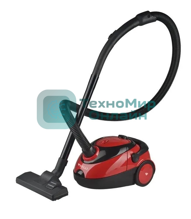 Пылесос Kelli KL-8014 красный/черный, 360/2000 Вт, уборка сухая, пылесборник мешок 1,5 л
