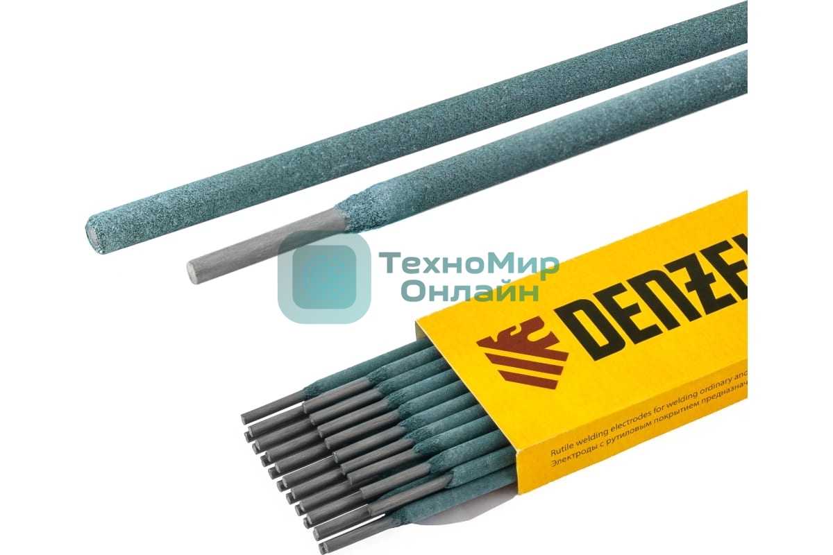 Электроды Denzel DER-3, диам. 4 мм, 5 кг, рутиловое покрытие