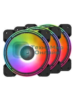 Вентилятор для корпуса Alseye Halo 4.0-B kit (3шт.) черный, 120 мм, 1300 об/мин, 24.8 дБ, 4 pin