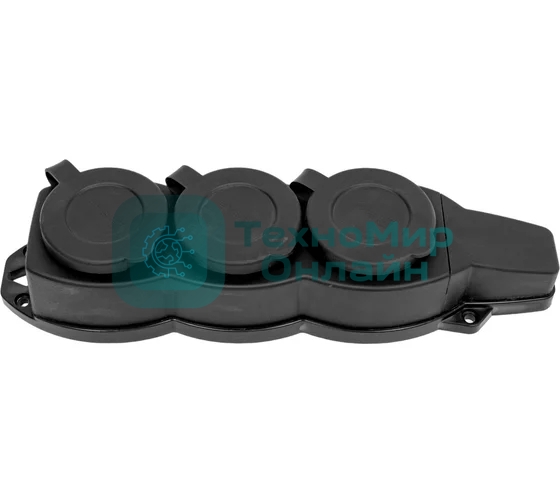 Розетка трехместная с защит. крышками каучуковая 230В 2P+PE 16A IP44 EKF PROxima