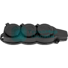 Розетка трехместная с защит. крышками каучуковая 230В 2P+PE 16A IP44 EKF PROxima