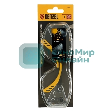 Очки защитные Denzel открытые, поликарбонатные, увеличенная прозрачная линза, регулируемые дужки