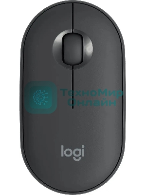 Мышь беспроводная Logitech Pebble M350 графитовый, 1000 dpi, радиоканал, Bluetooth, USB, кнопки - 3