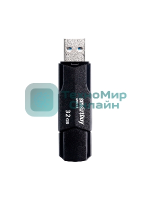 Флешка USB SmartBuy CLUE black (SB32GbCLU-K3), 32Gb, USB 3.0/3.1, R/W 70/25, черный