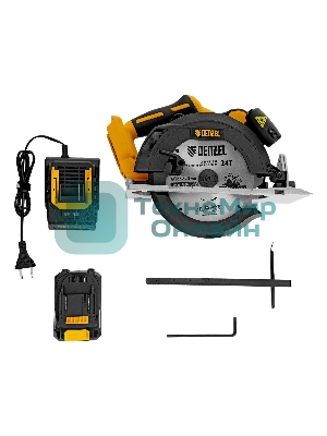 Пила циркулярная аккумуляторная бесщет. Denzel CCSH-BL-20-185, 185 мм, Li-Ion, 20 В