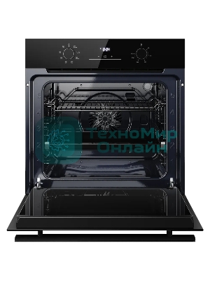 Духовой шкаф Kuppersberg HO 608 BB Glass, High-Tech, 78 л, цвет черный, цвет фурнитуры черный, поворотное управление, дисплей, таймер, 8 режимов, макс. температура 310 градусов, телескопические направляющие (на 1 уровень)