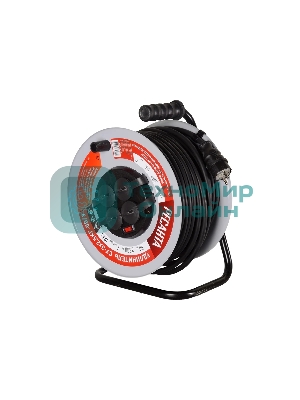 Удлинитель силовой Ресанта СУ-3х2,5КГ-50/3 (61/118/10) 2x1.0 кв.мм 4 розет. 40 м ПВС катушка серый