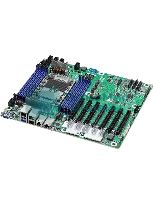 Серверная материнская плата ASRock GNRD8-2L2T, 1xE2 (LGA 4710), встроен в процессор, 8xDDR5, 0xSATA, 2xM.2, 7xPCIe 5.0 x16, 1xVGA, 2x1Gb LAN, 2x10Gb LAN, IPMI, 2xUSB-A 5Gbps, SSI CEB