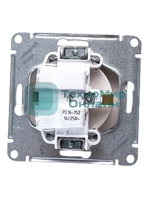 Механизм розетки 1-м СП W59 16А защ. шторки с заземл. белый SchE RS16-152-1-86