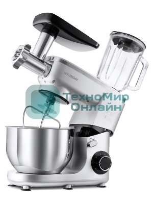 Кухонная машина Hyundai HYM-S7651 планетар.вращ. 1400Вт серебристый