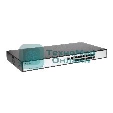 Коммутатор неуправляемый PoEORIGO OS1218P/190W/A1A 16x100Base-TX PoE+, 2x1000Base-T, PoE-бюджет 190 Вт, корпус металл