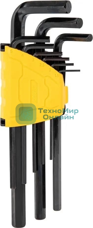 Набор шестигранных ключей Deli DL231209H Материал: CR-V. Спецификация: 1,5,2,2,5,3,4,5,6,8,10мм.