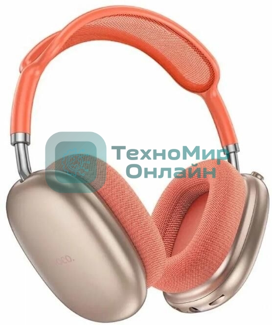 Беспроводные/проводные наушники Hoco W55 розовый, накладные, Bluetooth + проводной