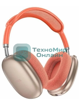 Беспроводные/проводные наушники Hoco W55 розовый, накладные, Bluetooth + проводной
